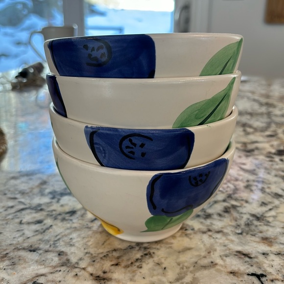 Multicolored floral ceramic Pier 1 bowl set - Picture 4 of 6